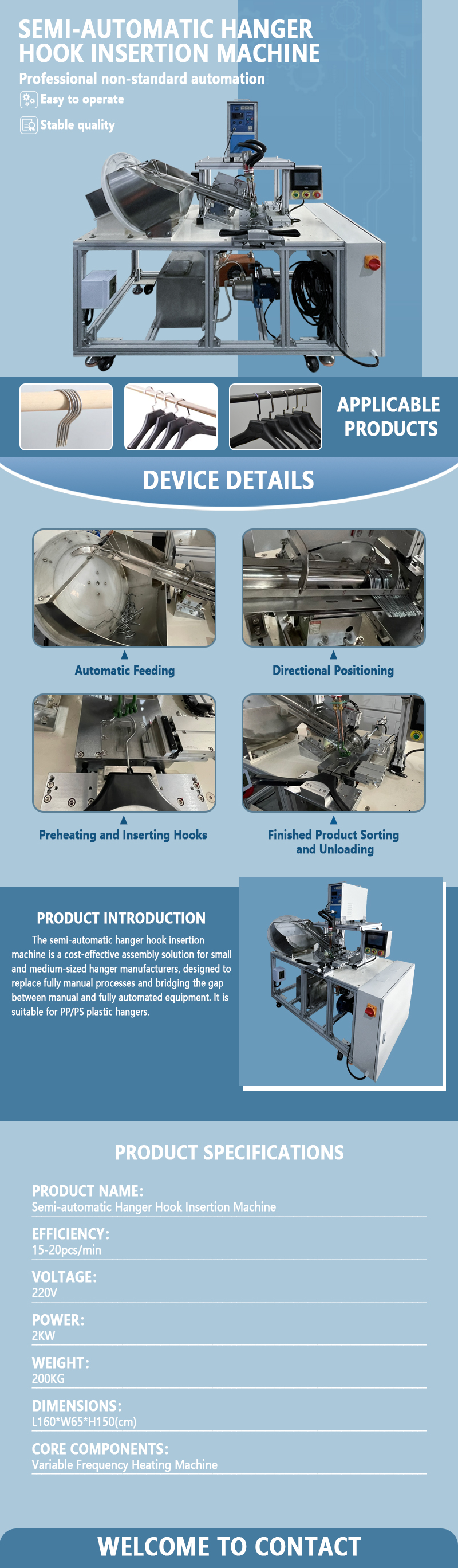 Semi-automatic hanger hook installation machine | Hanger hook assembly equipment | Plastic hanger hook installation machine | Customizable Semi-automatic hanger hook installation machine | Hanger hook assembly equipment | Plastic hanger hook installation machine | Customizable