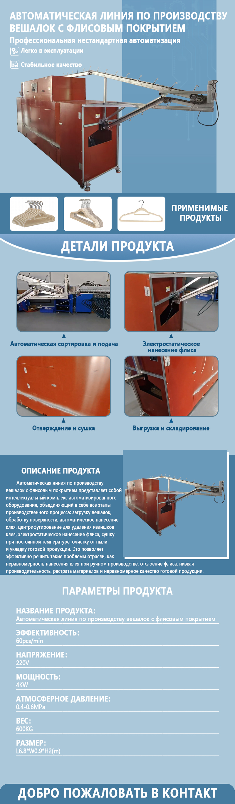 Автоматическая линия для флокирования вешалок | Полностью автоматизированное оборудование для нанесения клея, флокирования и сушки вешалок | Возможно изготовление по индивидуальному заказу Автоматическая линия для флокирования вешалок | Полностью автоматизированное оборудование для нанесения клея, флокирования и сушки вешалок | Возможно изготовление по индивидуальному заказу